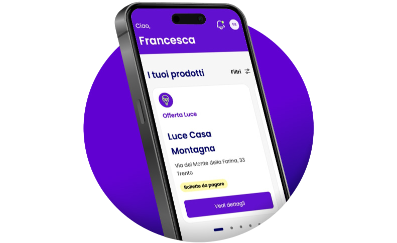 Anteprima dell'app myDolomiti sul telefono