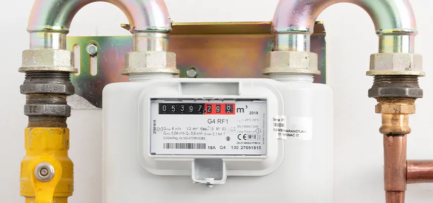 contatore del gas meccanico con i numeri ben visibili