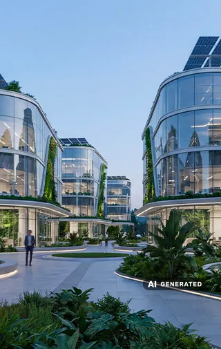edifici di aziende avveniristiche che danno importanza al risparmio energetico